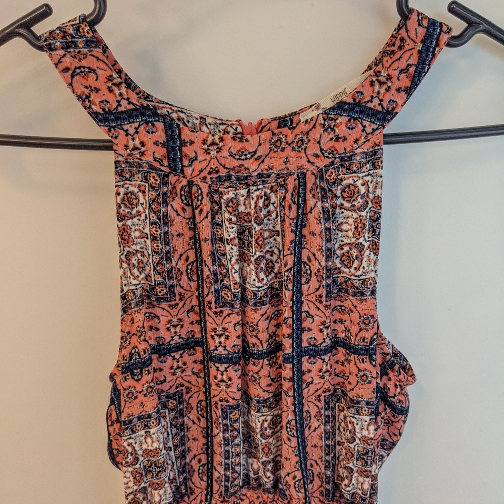 Pink patterned maxi dress
